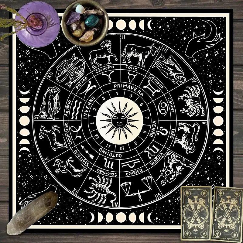 Zodiac Pattern Tarot Cloth - S - đánh giá và giá Zodiac Party Games