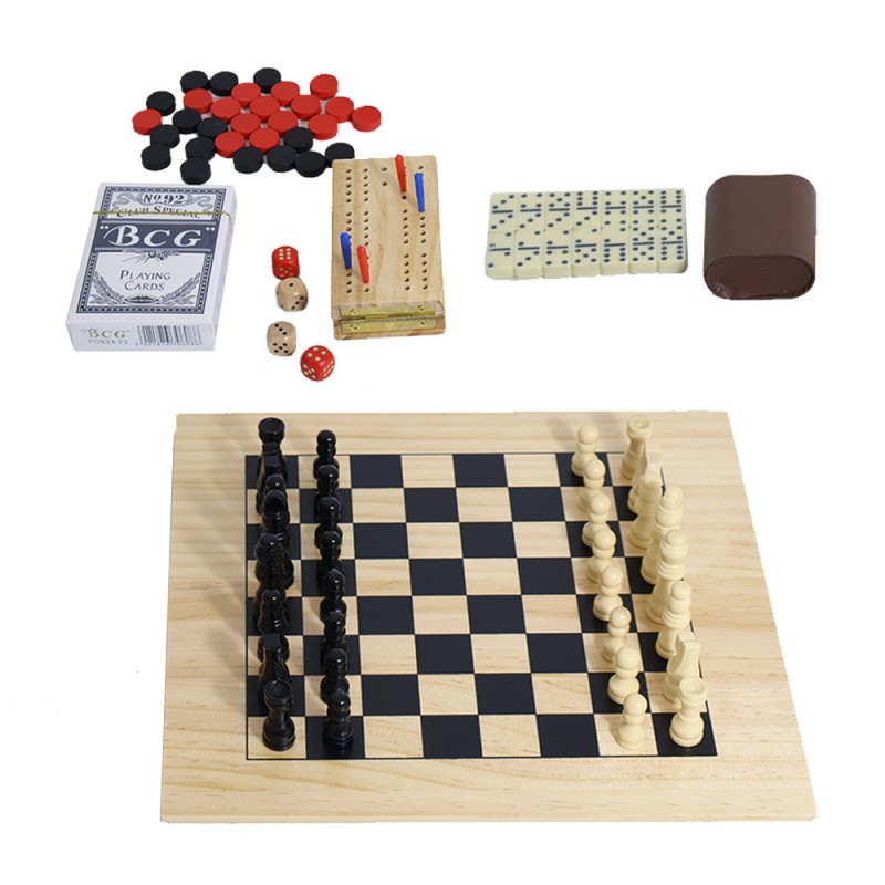 6 in 1 Wooden Board Game Set C - đánh giá và giá Book Party Games