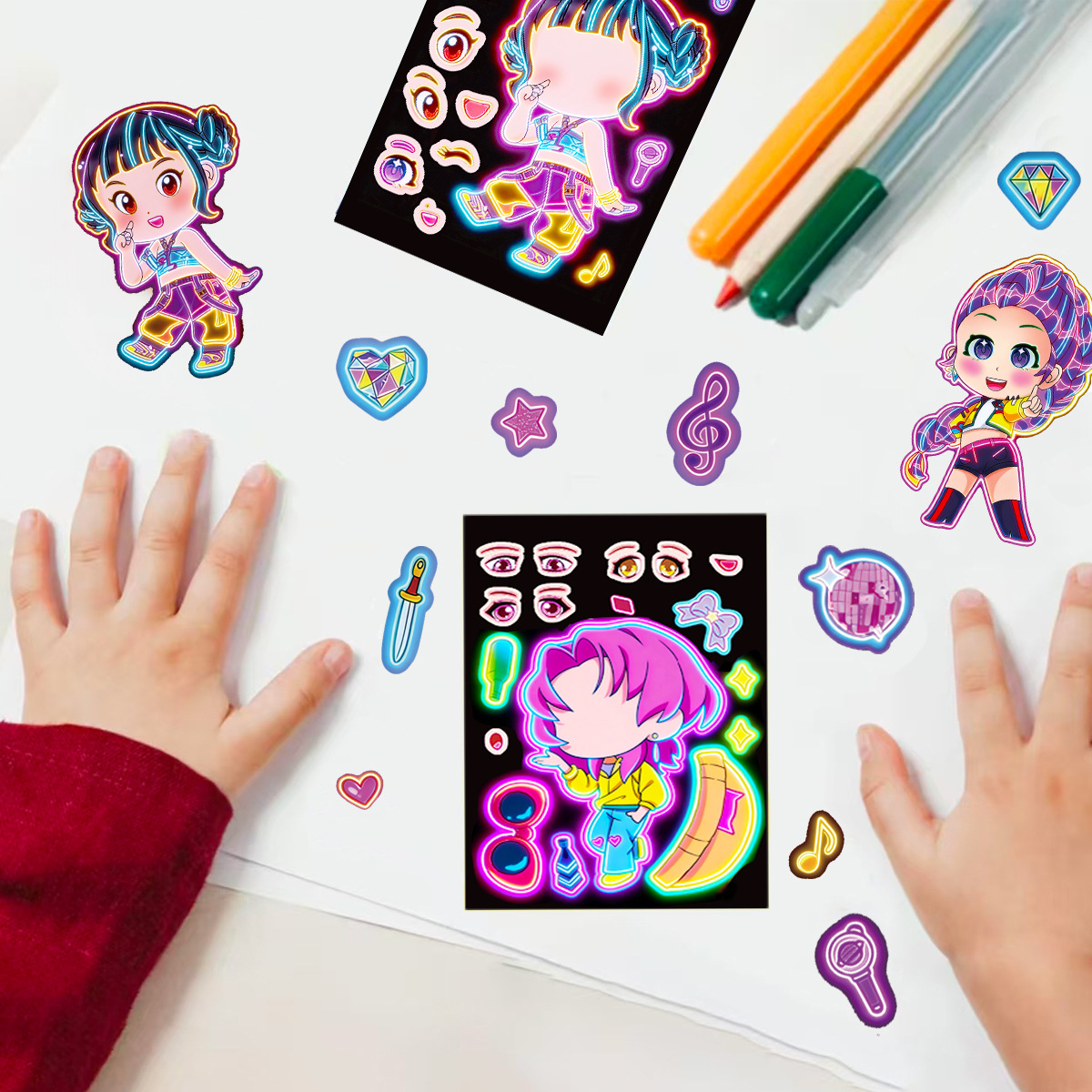 8pcs Funny Girls Stickers Toys - đánh giá và giá Party Games Music