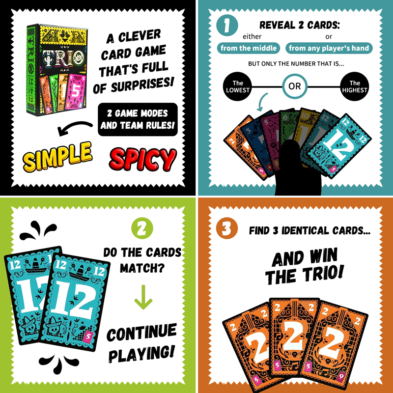 TRIO Strategic Card Board Game - đánh giá và giá Party Games Multiplayer
